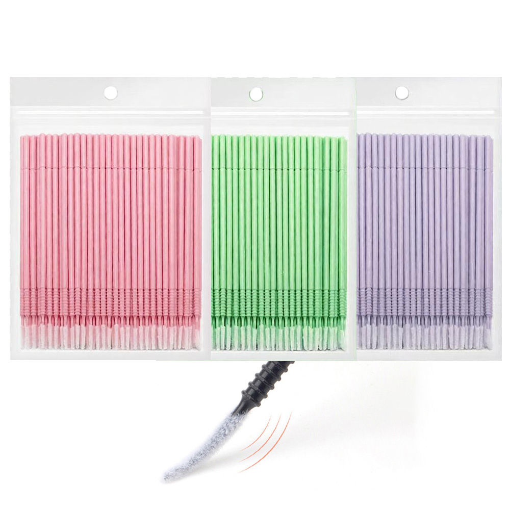 Lash Adhesive Glue - 500 Stück Wimpernverlängerungs-Reinigungstupfer mit Langer/Kurzer Spitze,