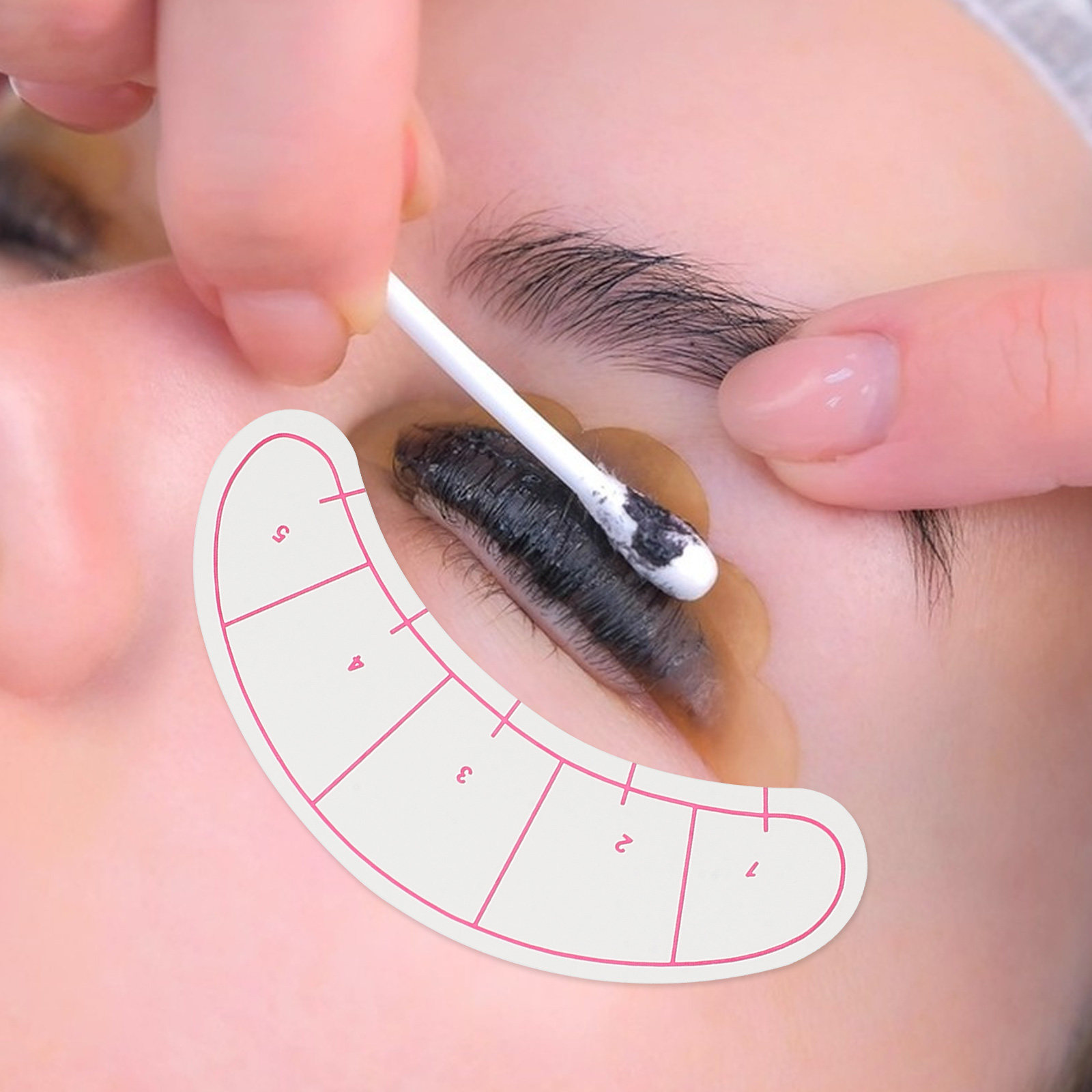 Lash Mapping Sticker - 10 Blatt Wimpernverlängerungs-Papierpatches mit Klebeetiketten für
