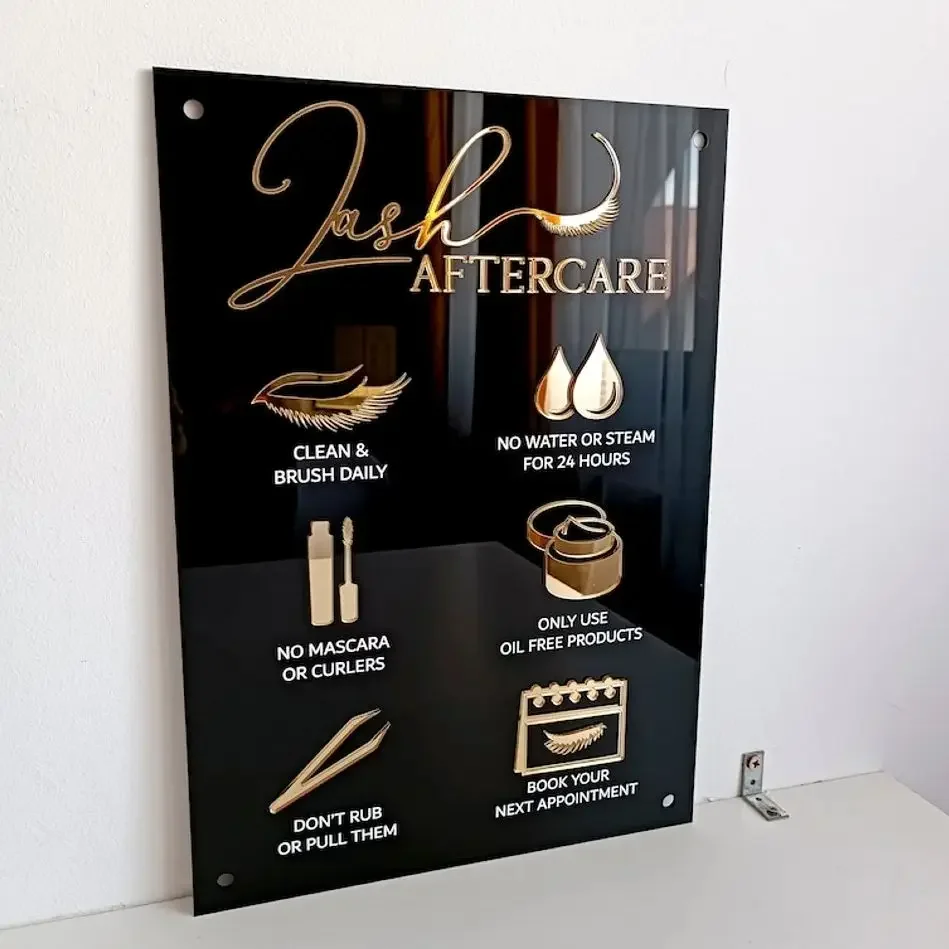 Nachsorge-Schild für Wimpernve – Eyelash Extension Aftercare Bewertung und Preis