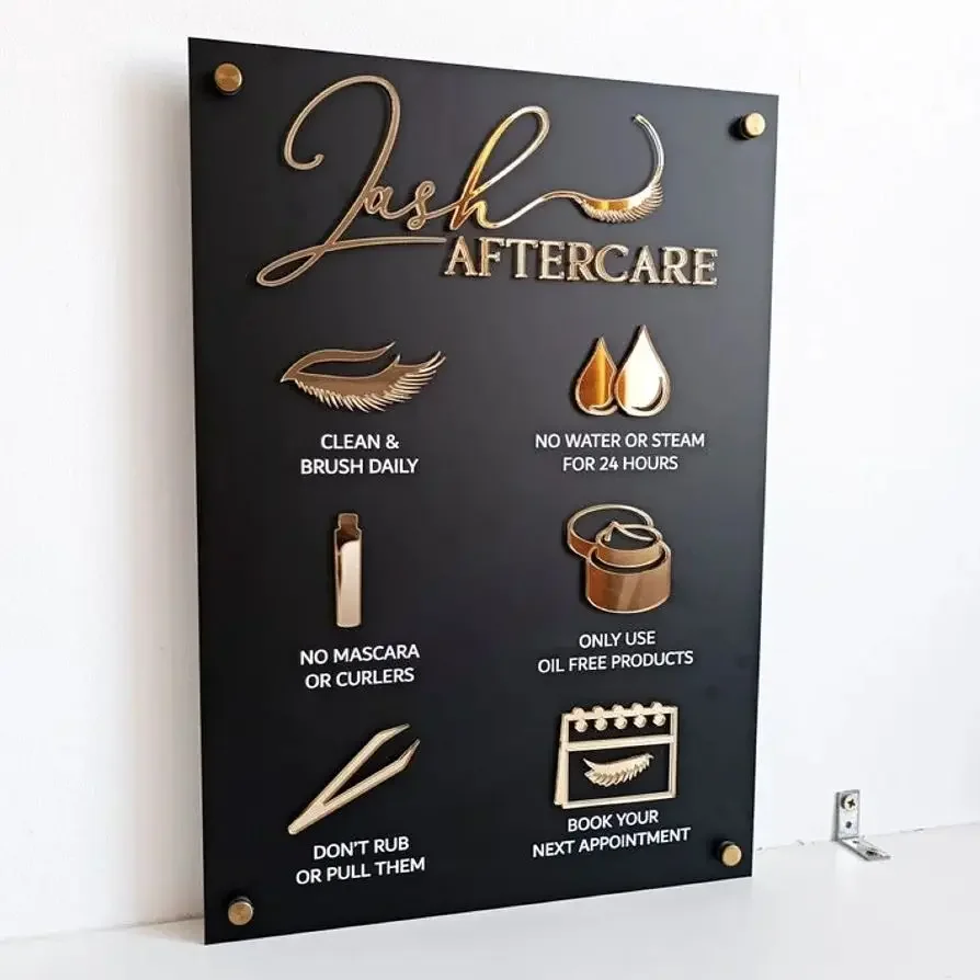Nachsorge-Schild für Wimpernve – Eyelash Extension Aftercare Bewertung und Preis