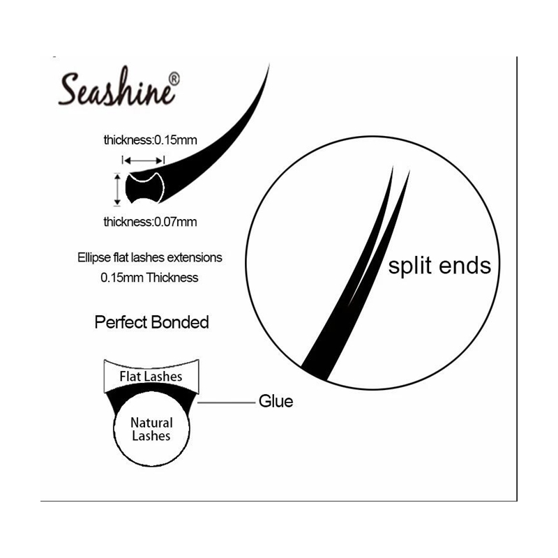 Seashine Ellipse Flache Wimper – Eyelash Extension C Curl Bewertung und Preis