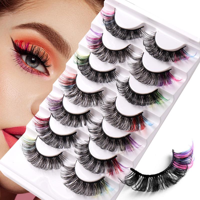 7 Paar Bunte Künstliche Wimper – Eyelash Extension Russian Bewertung und Preis