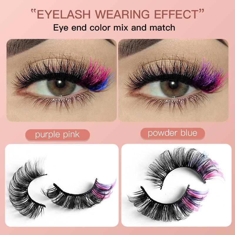 7 Paar Bunte Künstliche Wimper – Eyelash Extension Russian Bewertung und Preis