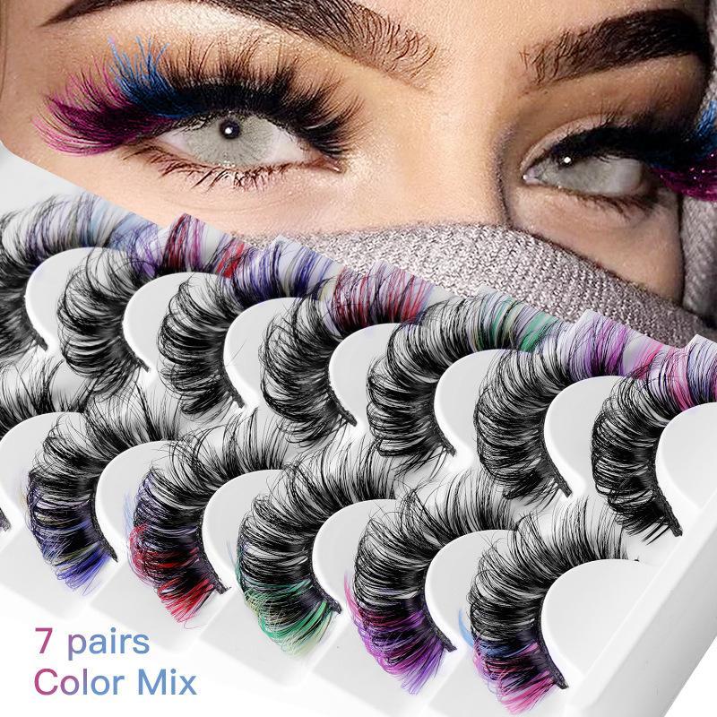 7 Paar Bunte Künstliche Wimper – Eyelash Extension Russian Bewertung und Preis